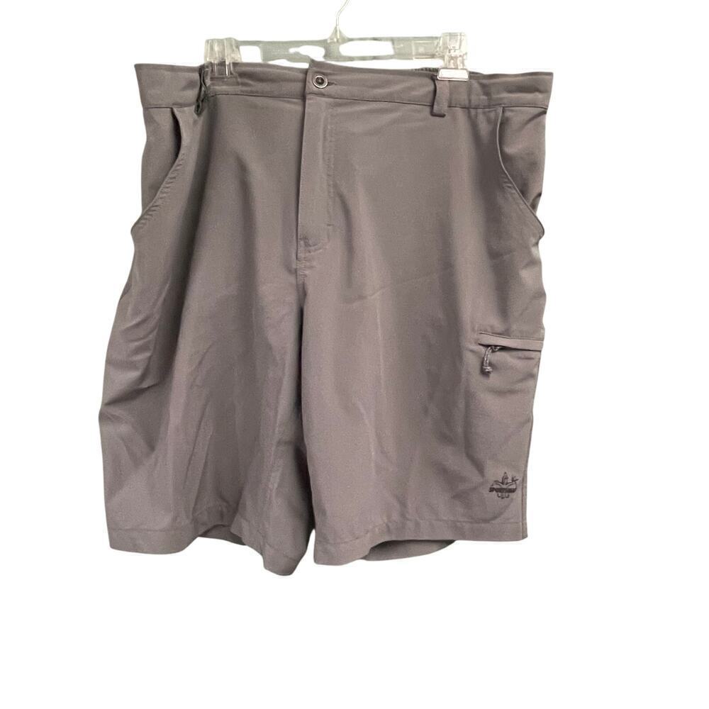 Sportsman Gray Fishing Cargo Shorts 2XL Mens Elastic Waist Lightweight